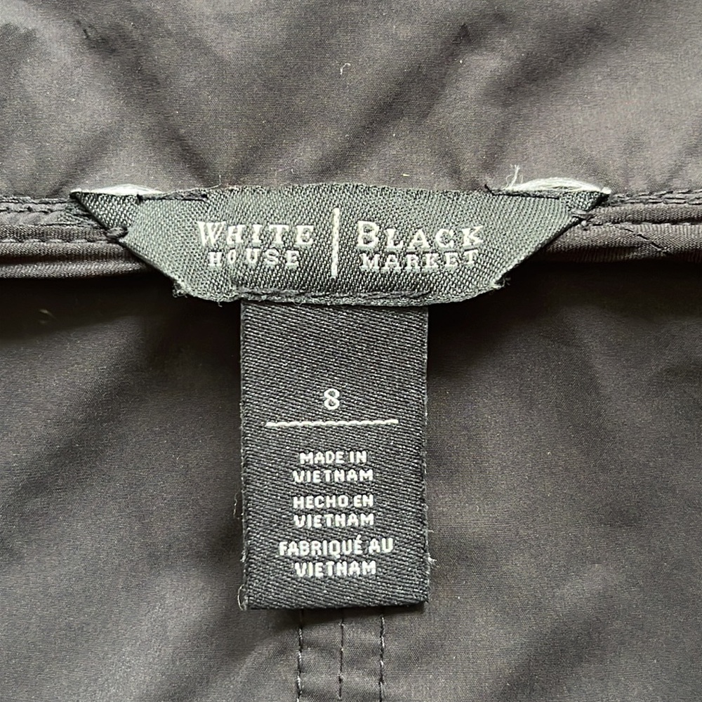 WHBM Eyelet Zip Front BlazerJacket with Rhinestone Accents and Peplum Hemline - Picture 11 of 14